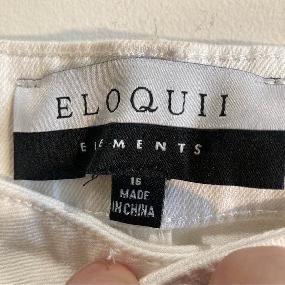 ELOQUII Elements Jeans Sz 16 Wide Leg High Rise Off White Coloured Denim - Picture 3 of 7